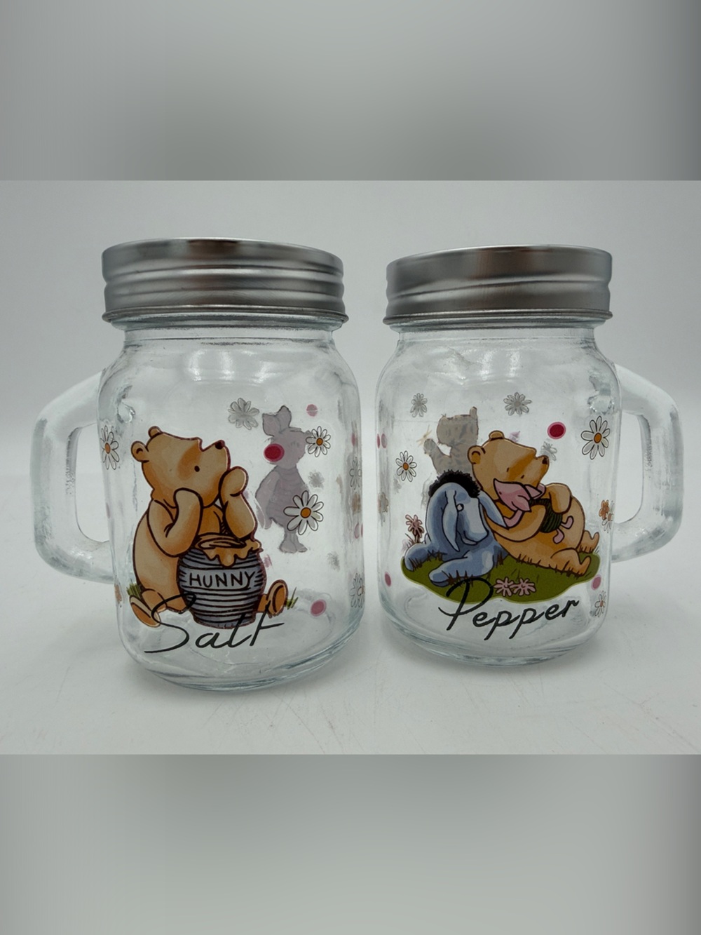 Winnie the Pooh Salt & Pepper Glass Jar Set